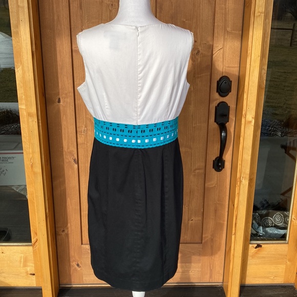 Leslie Stuart Dress Cotton Size 10 EUC Eyelet & Ribbon Trim Fully Lined - Picture 5 of 9